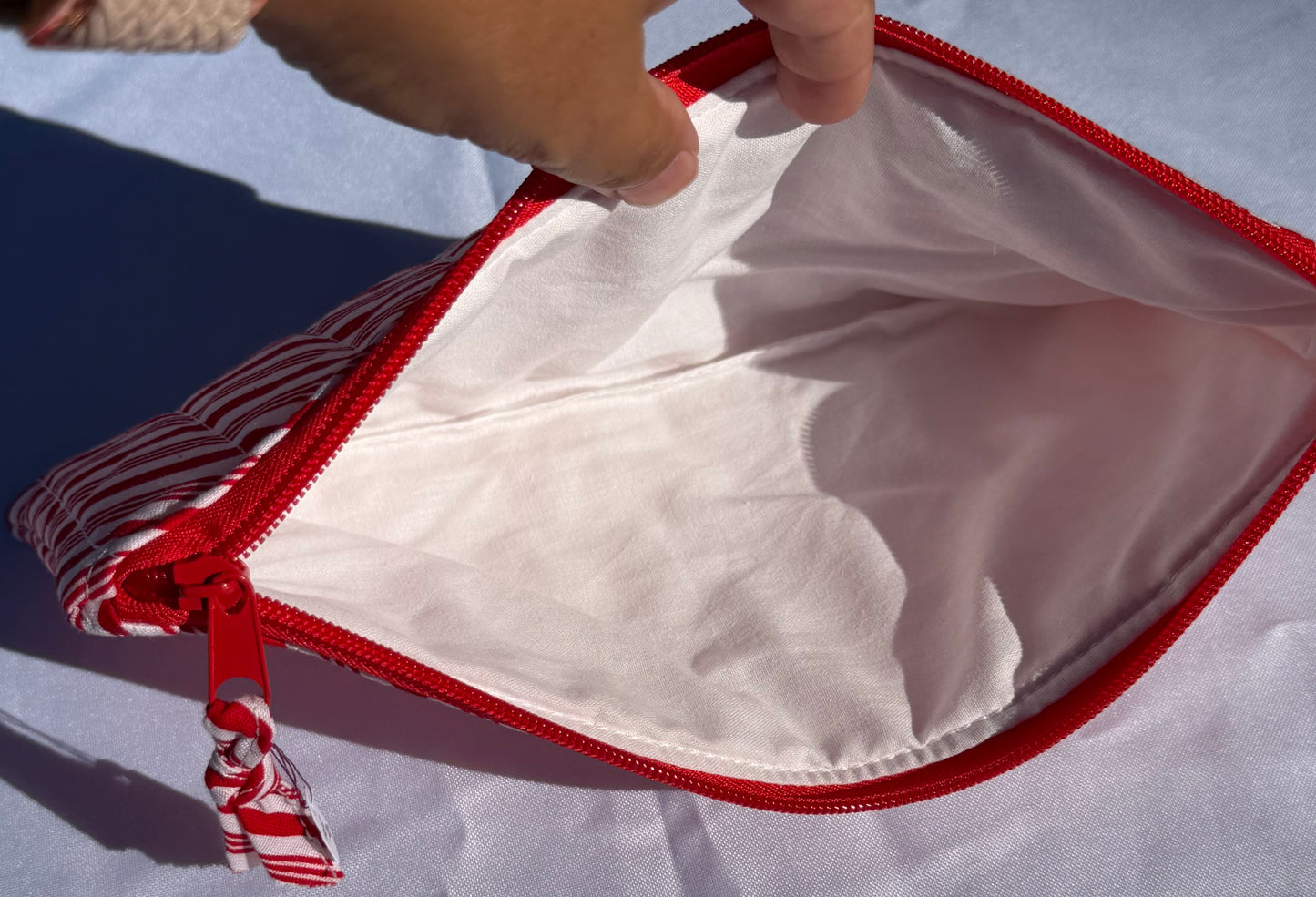 Candy Cane Striped Pencil Pouch