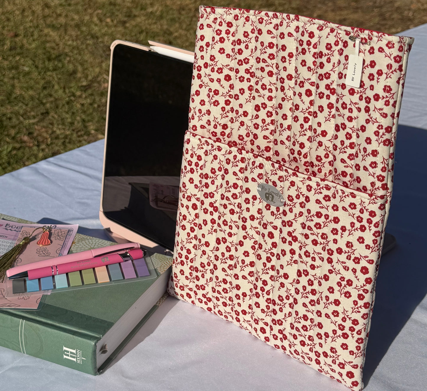 Large Red Rose Book/Ipad Sleeve