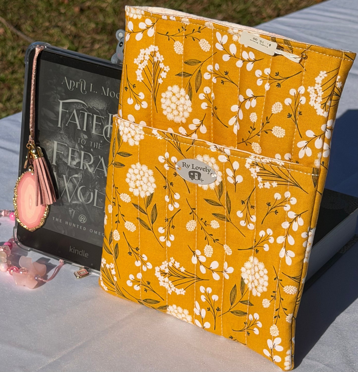 Mustard Dandelion Small Book/Kindle/Mini IPad Sleeve