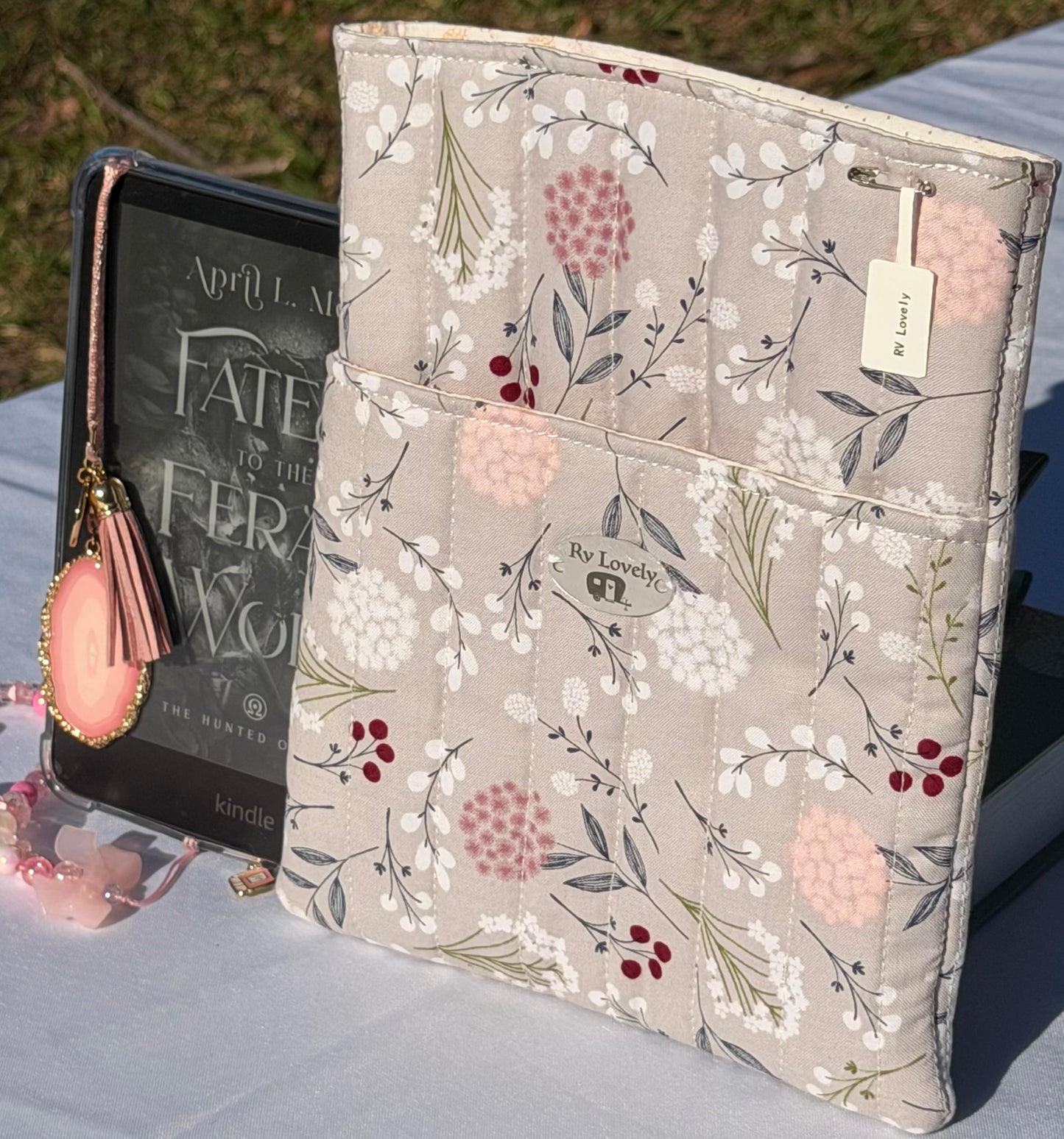 Gray Dandelion Small Book/Kindle/Mini IPad Sleeve