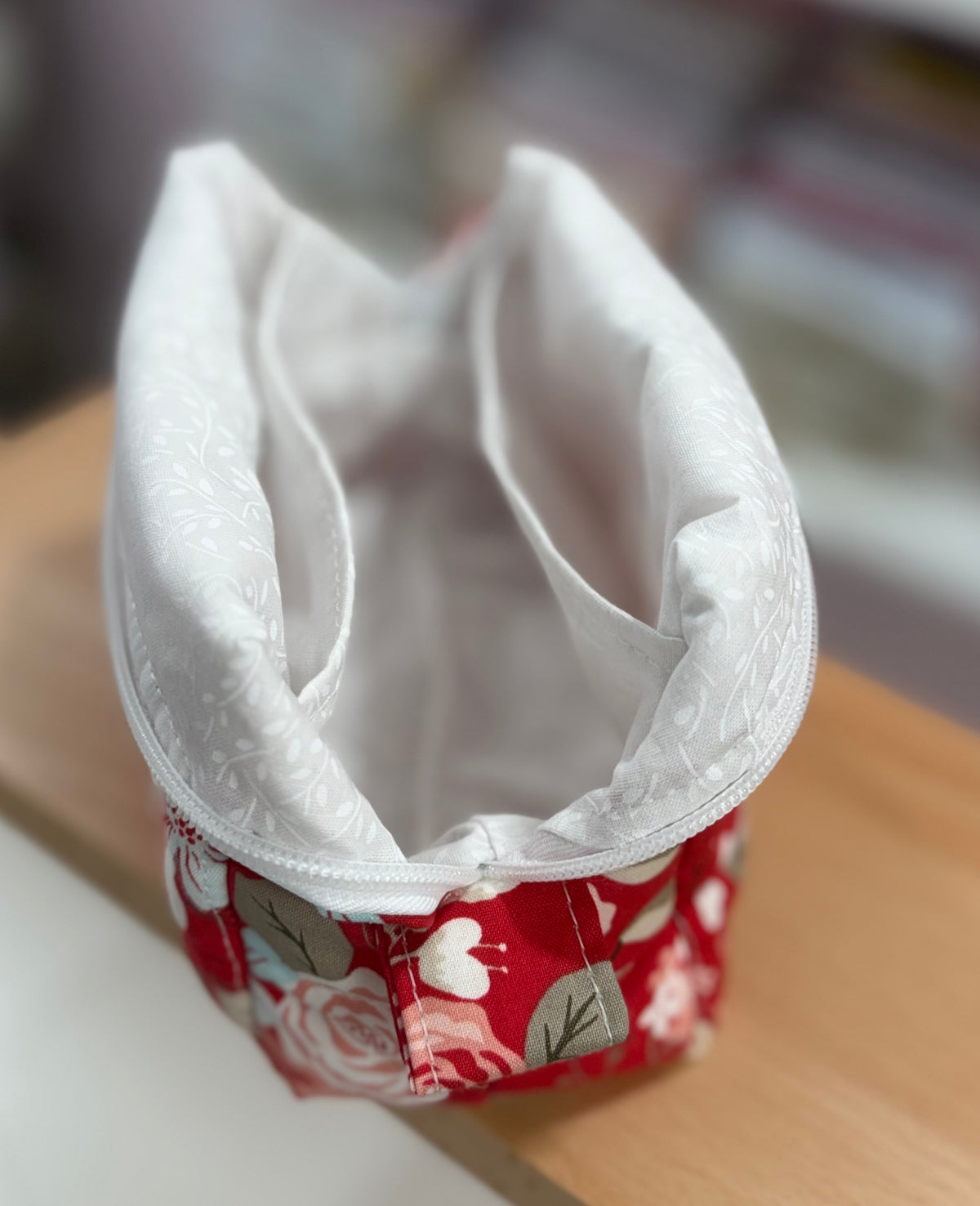 Small Ruby Blossom Quilted Boxy Bag