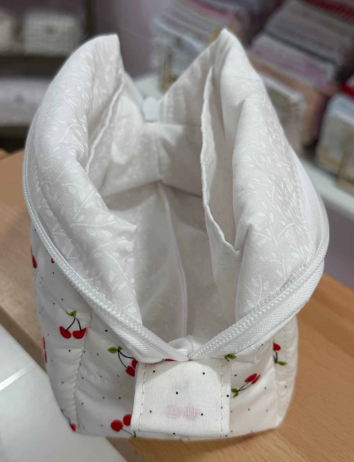 π Small Sweet Cherry Quilted Boxy Bag