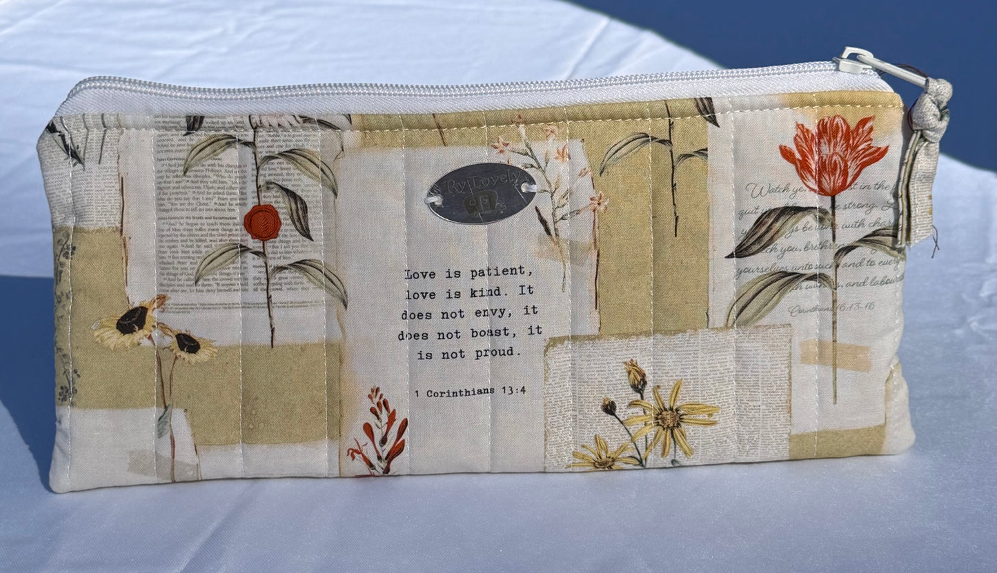 Scripture Flower Pencil Pouch