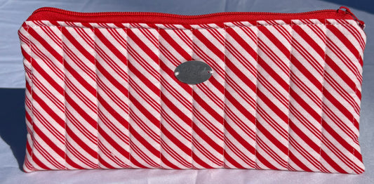 Candy Cane Striped Pencil Pouch