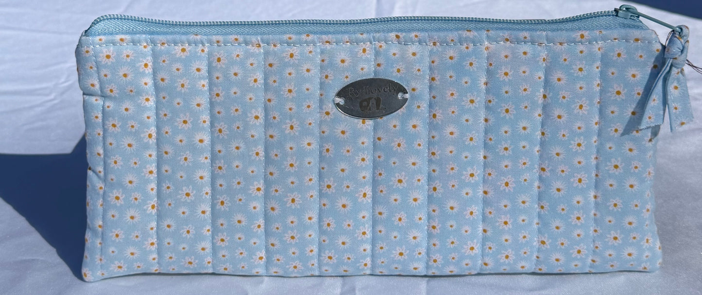 Light Blue Daisy Pencil Pouch