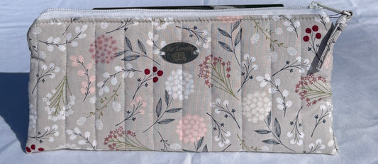 Gray Botanical Pencil Pouch