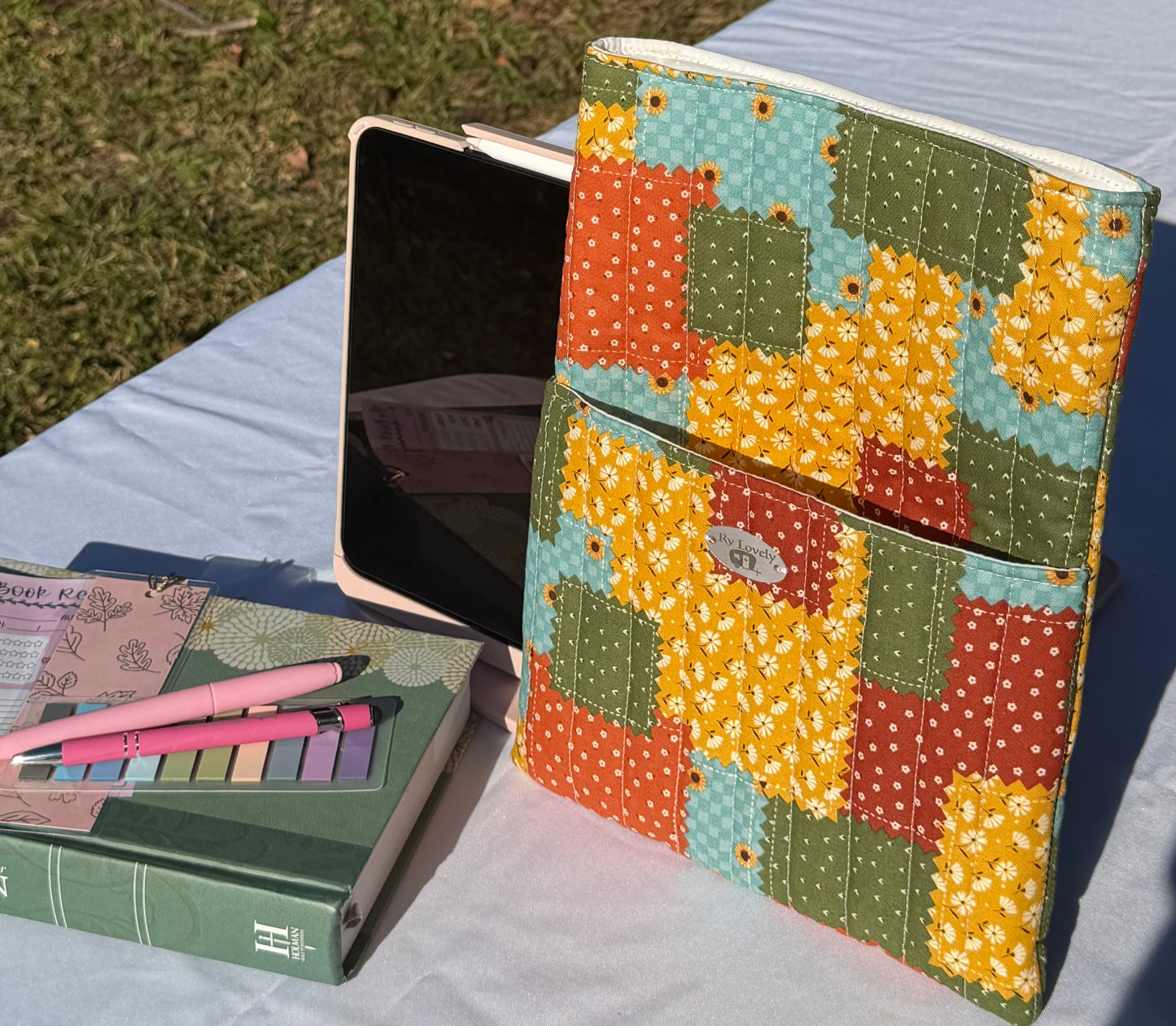 Large Floral Patchwork Book/Ipad Sleeve