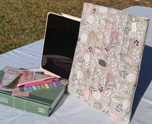 Large Gray Dandelion Book/Ipad Sleeve