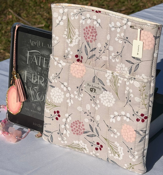 Gray Dandelion Small Book/Kindle/Mini IPad Sleeve