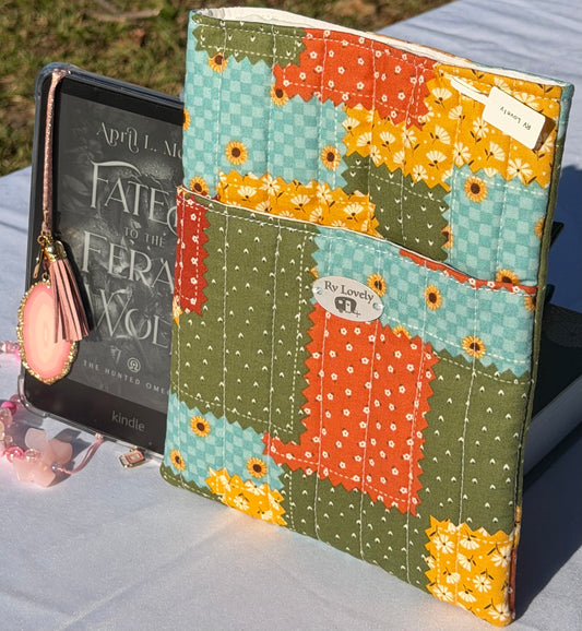 Patchwork Floral Small Book/Kindle/Mini IPad  Sleeve