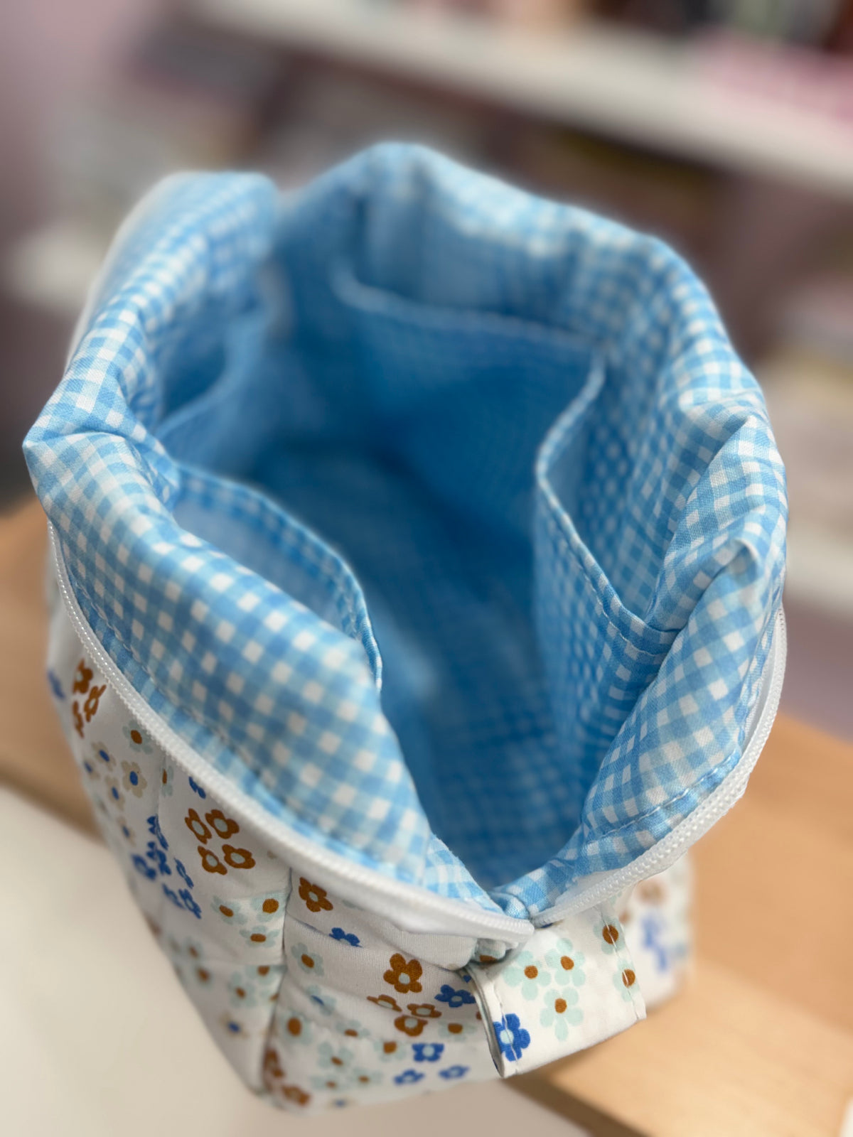 Medium Blue Blossom Boxy Bag