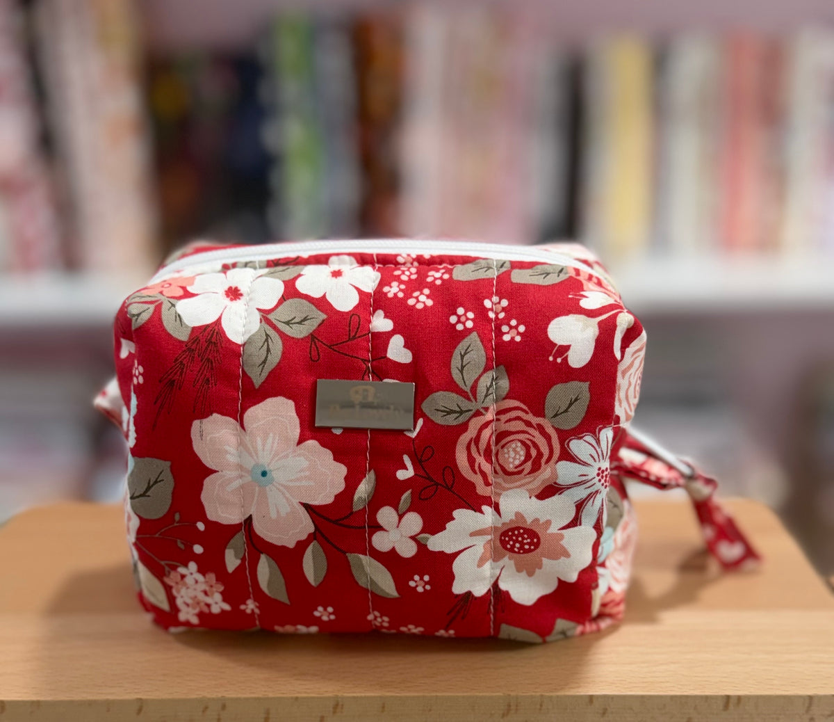 Small Ruby Blossom Quilted Boxy Bag