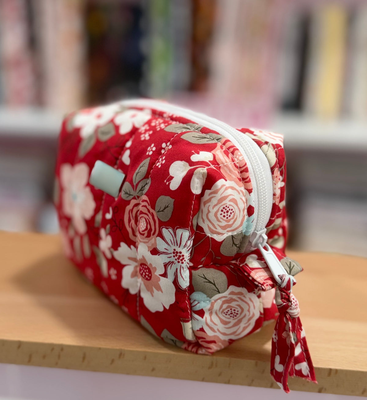 Small Ruby Blossom Quilted Boxy Bag