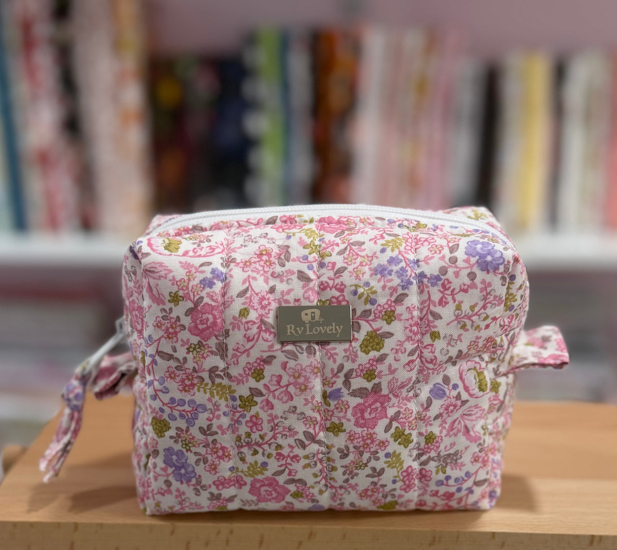Small Pink Garden Quilted Boxy Bag