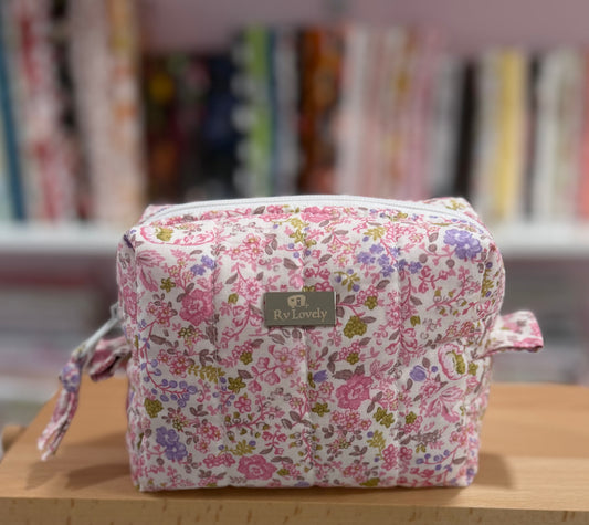 Small Pink Garden Quilted Boxy Bag