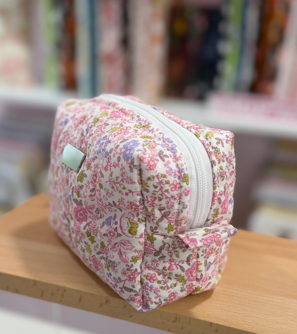 Small Pink Garden Quilted Boxy Bag
