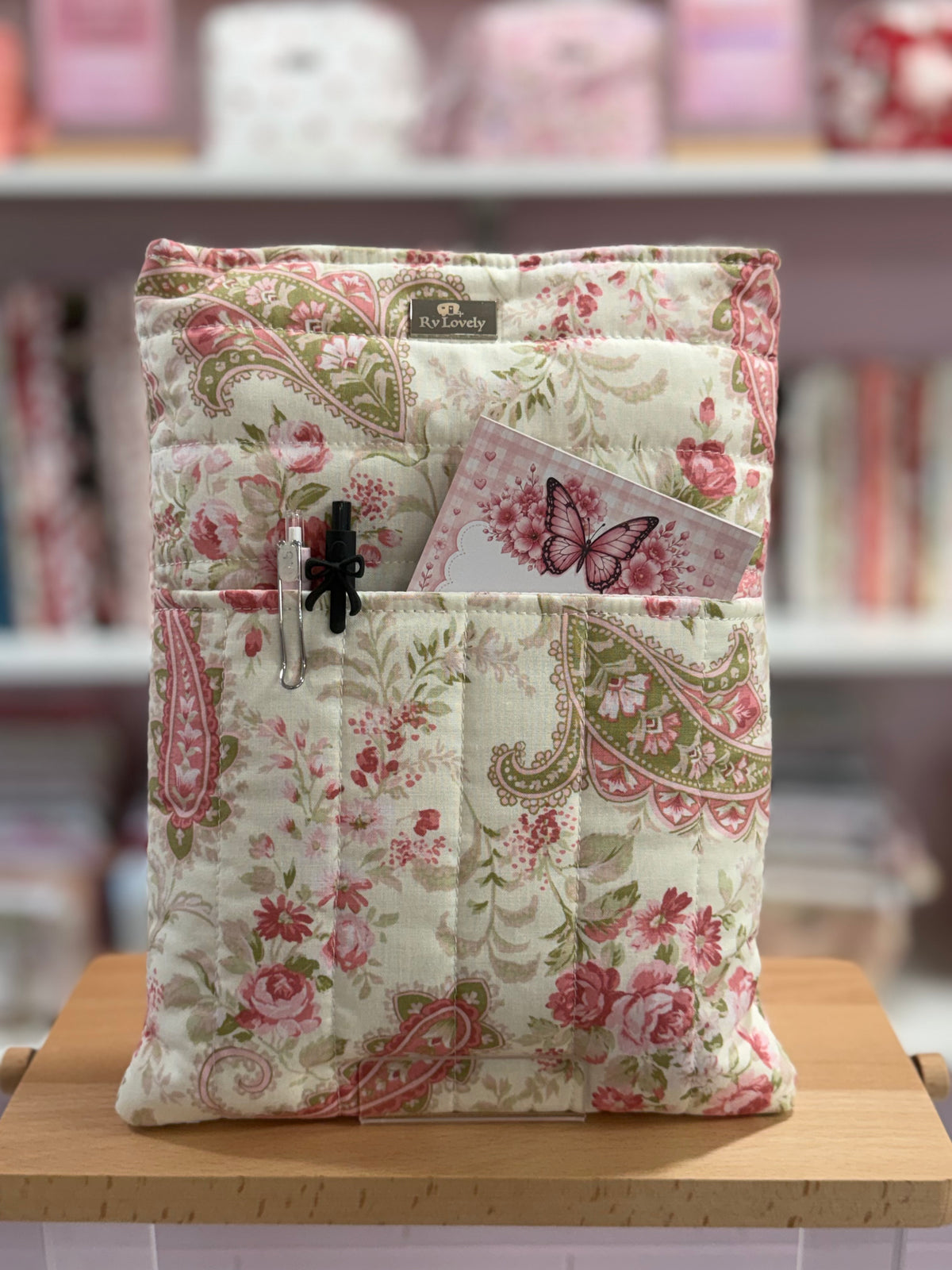 Large Vintage Rose Book/Ipad Sleeve