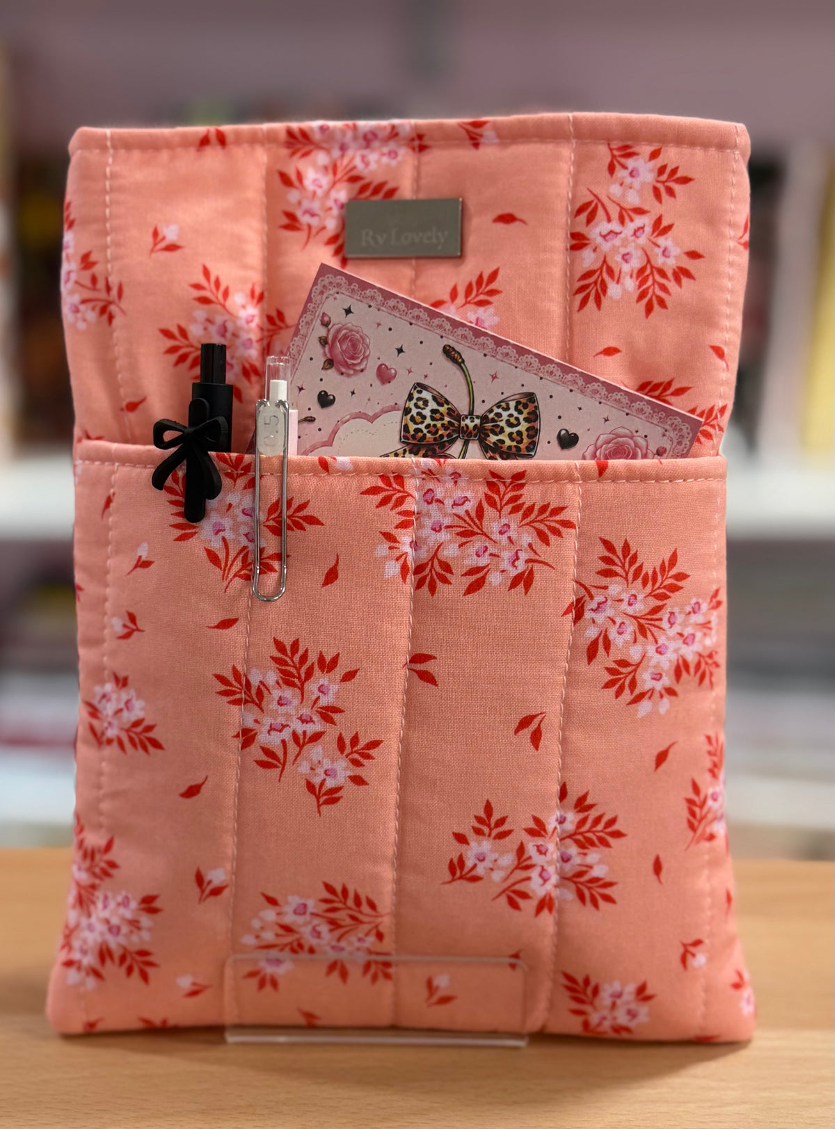 🌸 Peach Blossom Small Kindle and Book Sleeve